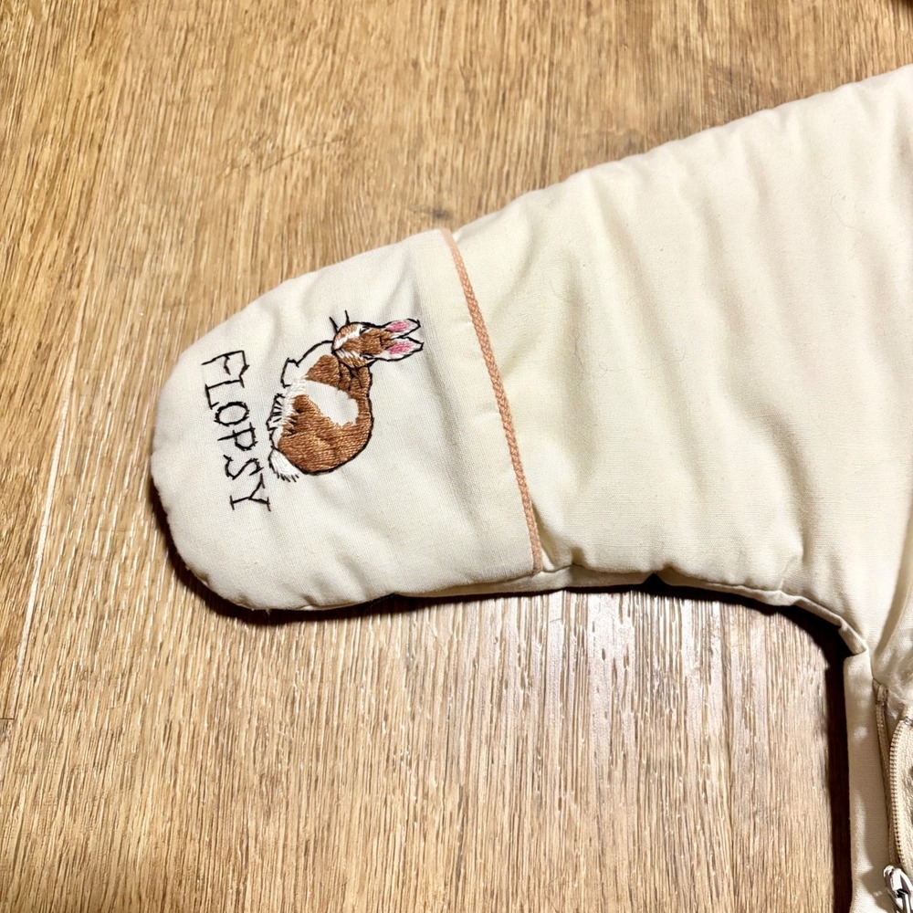 VTG Beatrix Potter Baby Bunting Snowsuit Peter Rabbit Embroidery Fur Hand Covers - Picture 3 of 13